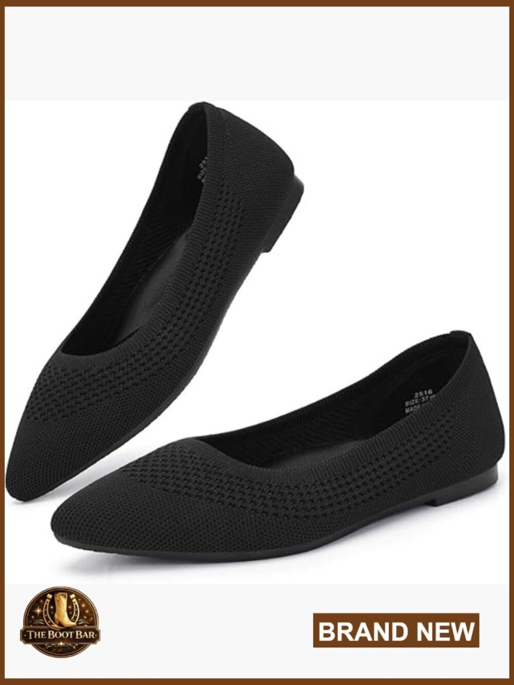 Pointed Toe Knit Flats Slip On Ballerina Dressy Foldable Comfortable Low Wedge